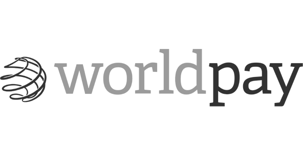 Brand logo for Worldpay, a Voiceover.Café client.